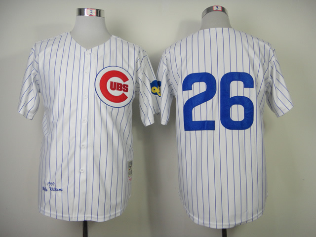 Men Chicago Cubs #26 Williams White Throwback 1969 MLB Jerseys->chicago cubs->MLB Jersey